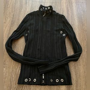 Boutique black zip-up sweater